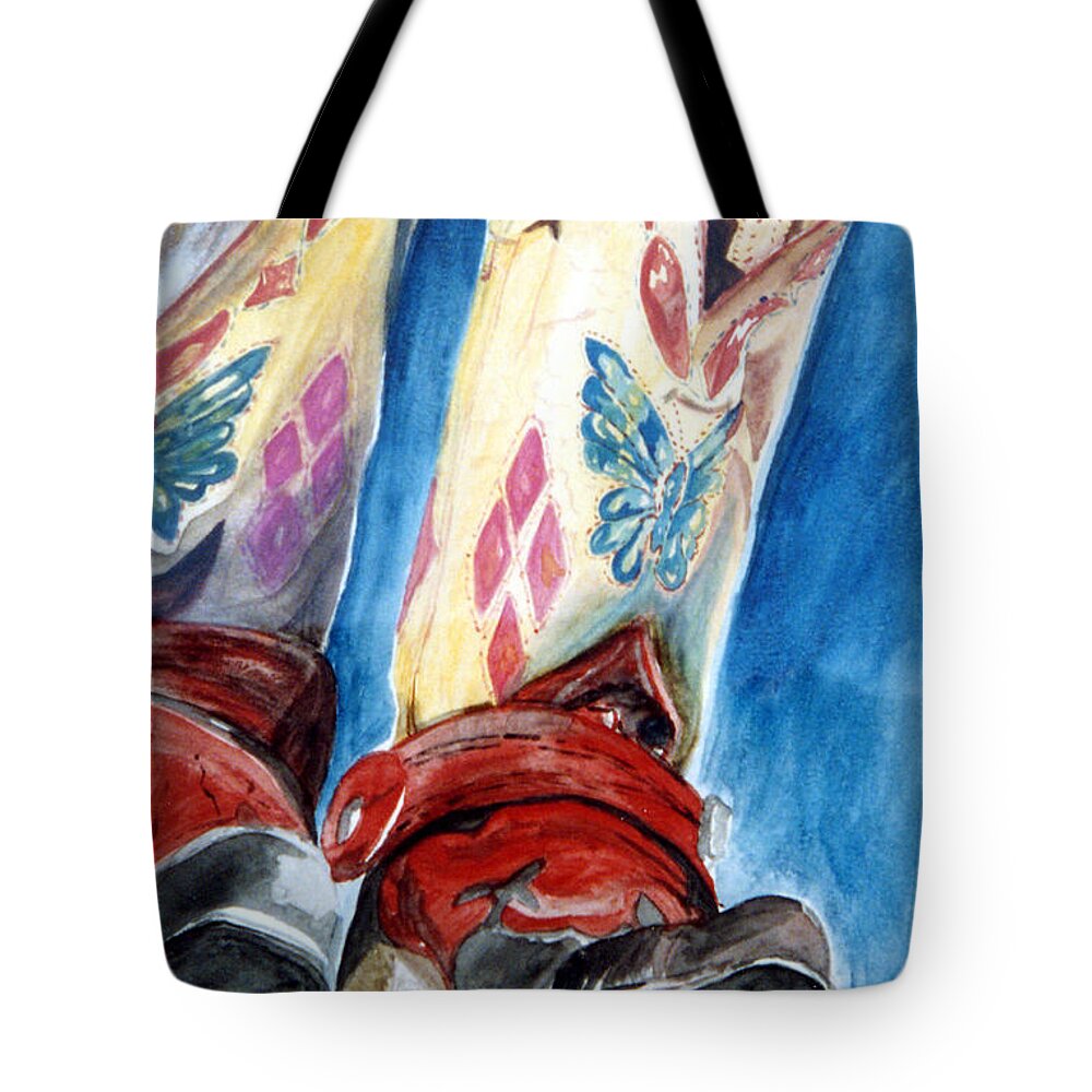 Boots Tote Bag featuring the painting Howdy Partner by Genevieve Holland