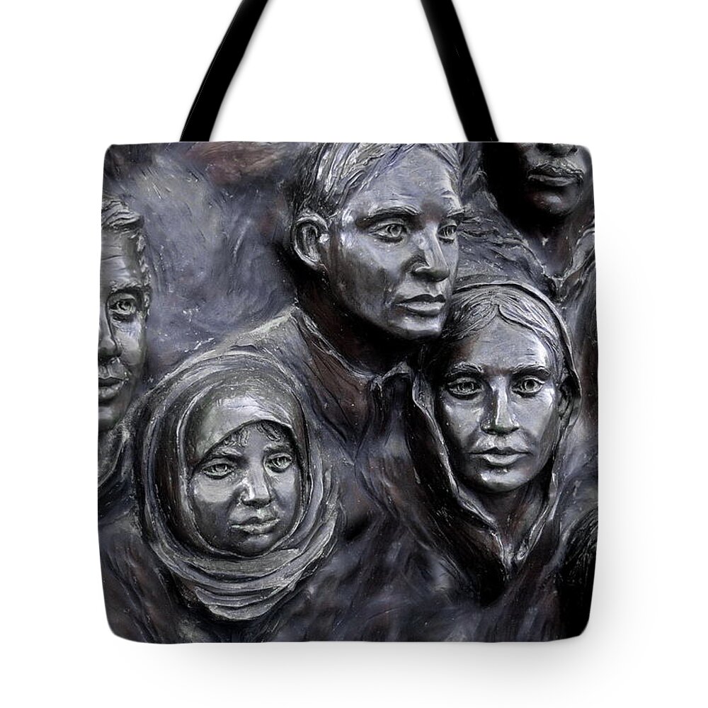 Immigration Tote Bag featuring the photograph Huddled Masses by Andrea Kollo