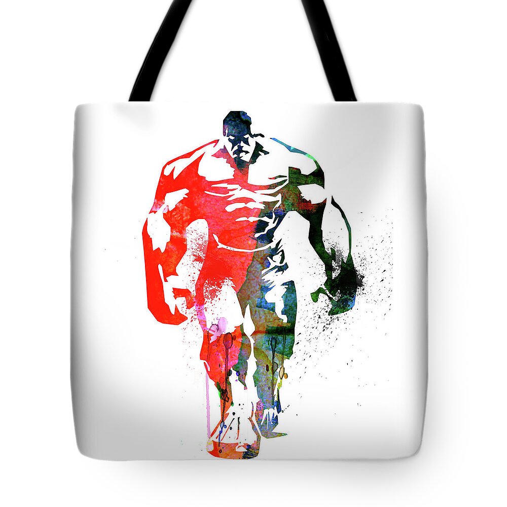 Hulk Tote Bag featuring the digital art Hulk Watercolor I by Naxart Studio