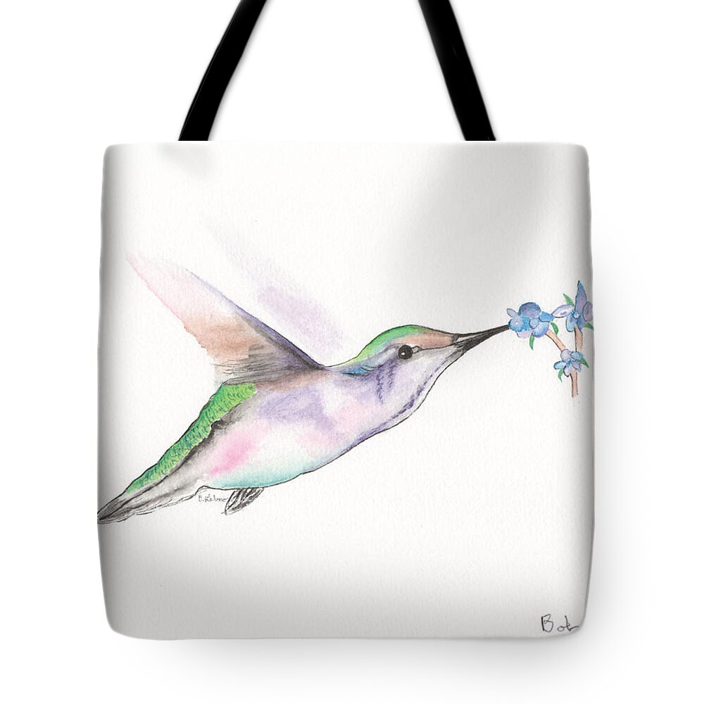  Tote Bag featuring the painting Hummingbird #2 by Bob Labno