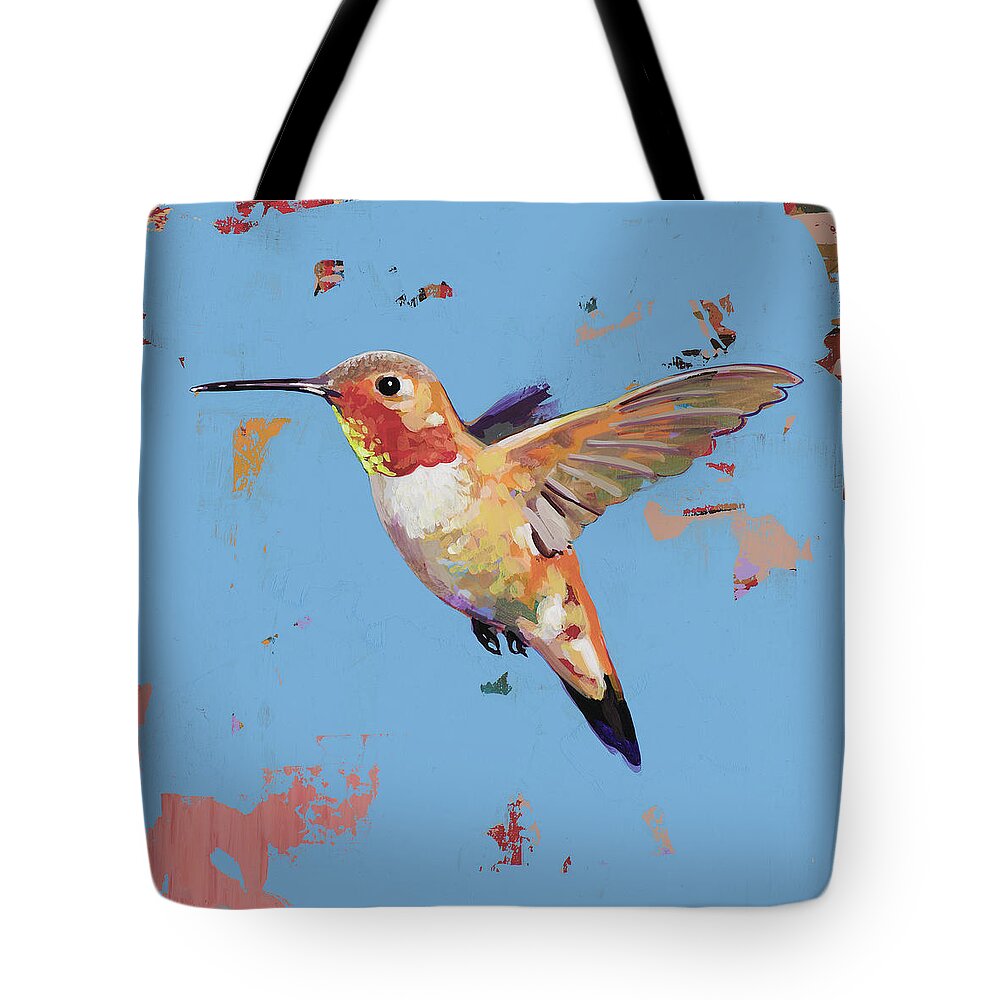 Hummingbird Tote Bag featuring the painting Hummingbird #32 by David Palmer