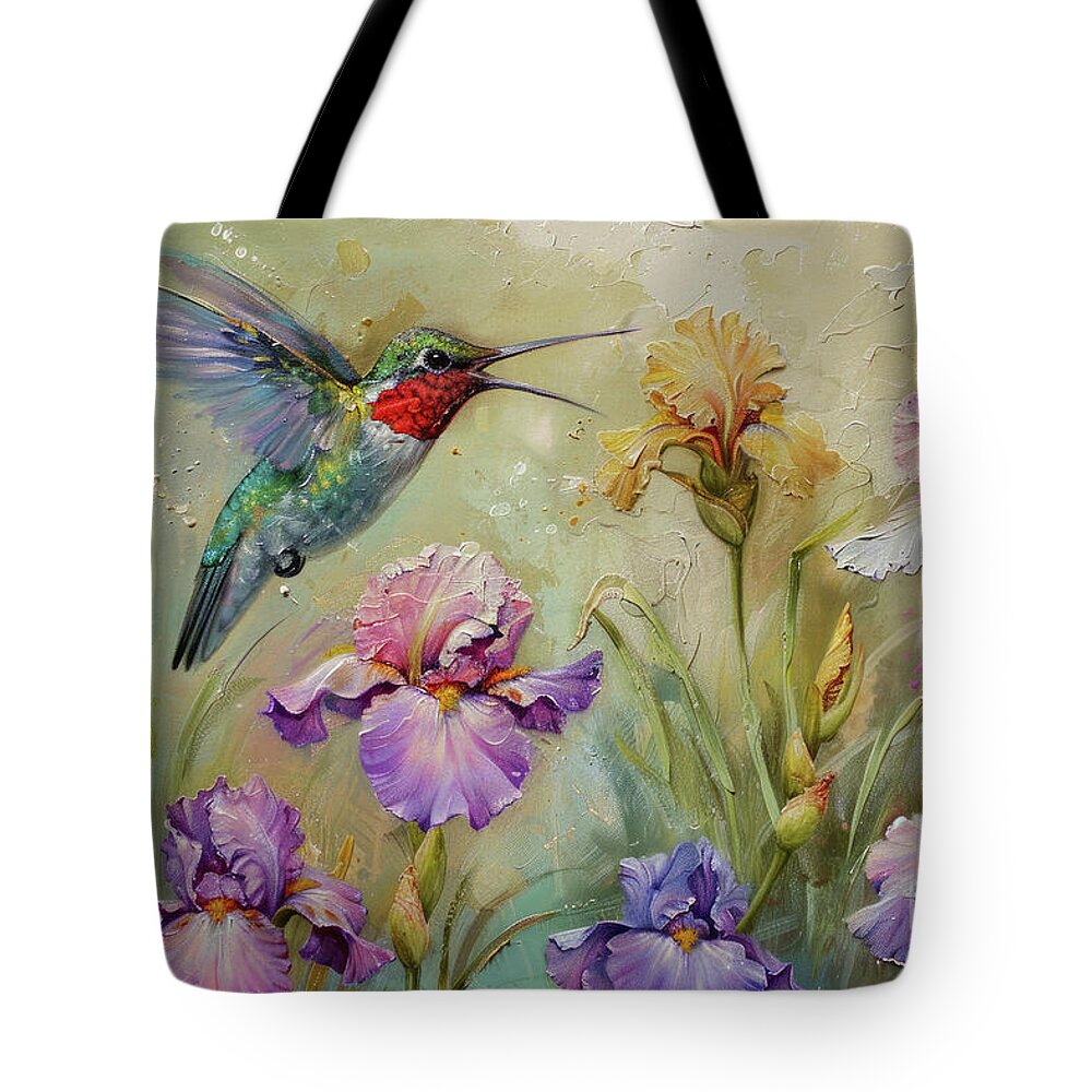 Hummingbird Tote Bag featuring the painting Hummingbird Paradise by Tina LeCour