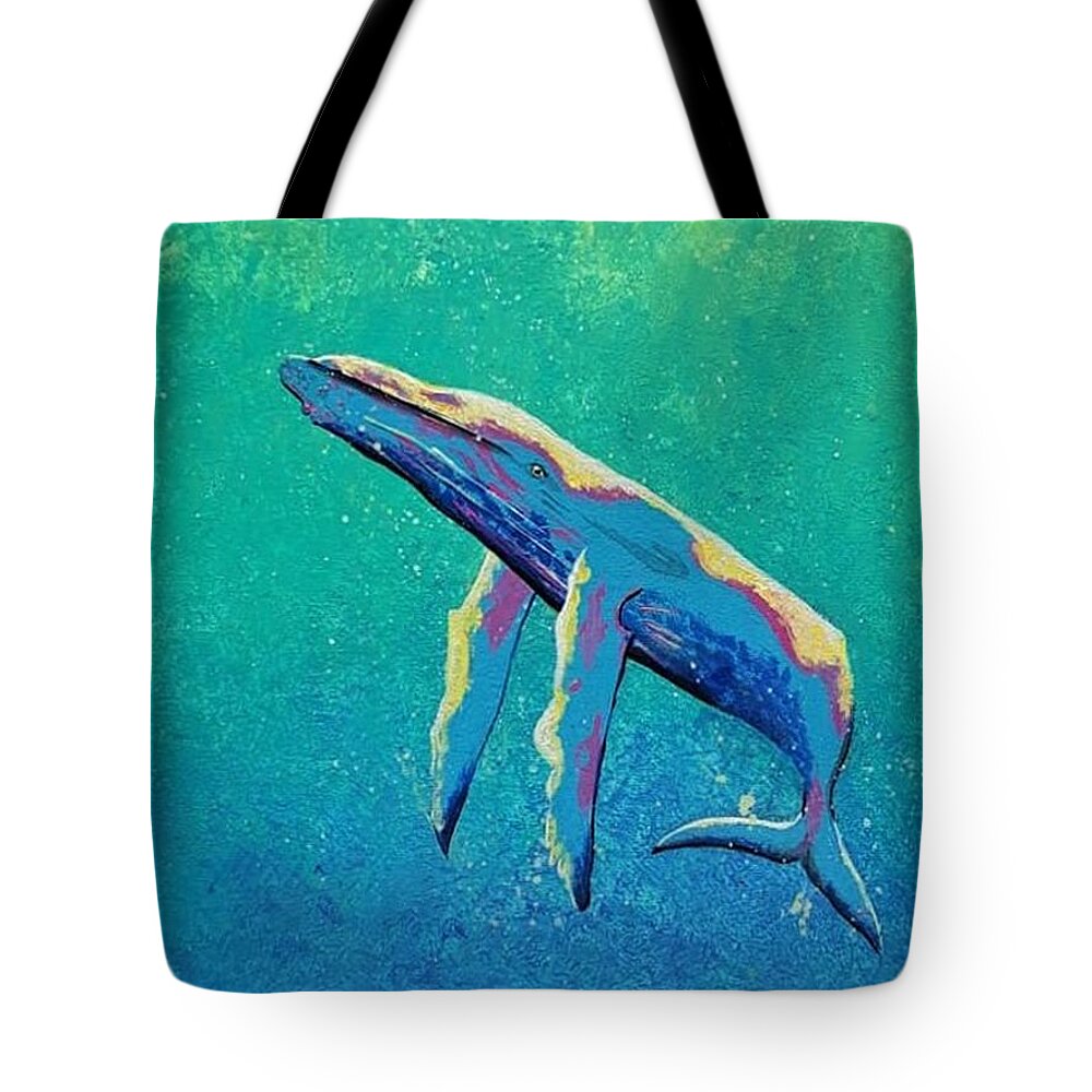  Tote Bag featuring the painting Humpback Whale by April Reilly