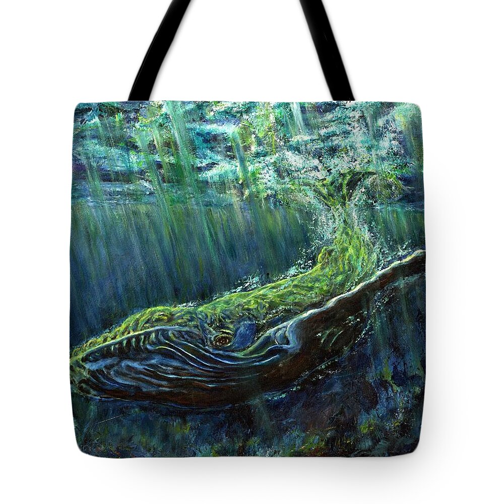 Humpback Whale Tote Bag featuring the painting Humpback Whale by John Bohn