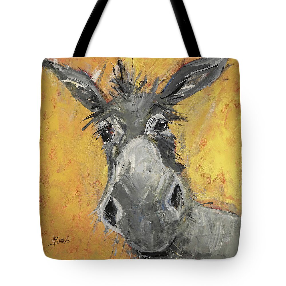 Donkey Tote Bag featuring the painting Humphrey by Terri Einer