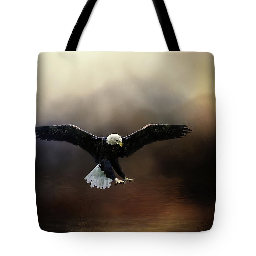 Bald Eagle Tote Bag featuring the photograph Hunting From Above by Ed Taylor