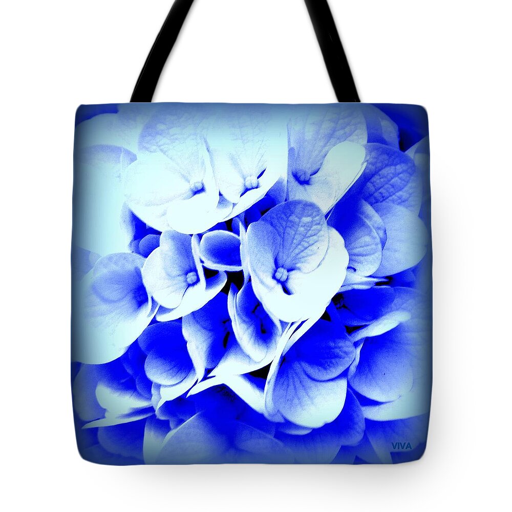 Blue Tote Bag featuring the photograph Hydrangea - Blue by VIVA Anderson