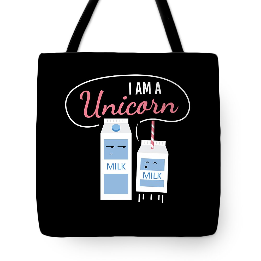 I Am A Unicorn Milk Funny Carton Tote Bag by Moon Tees - Pixels