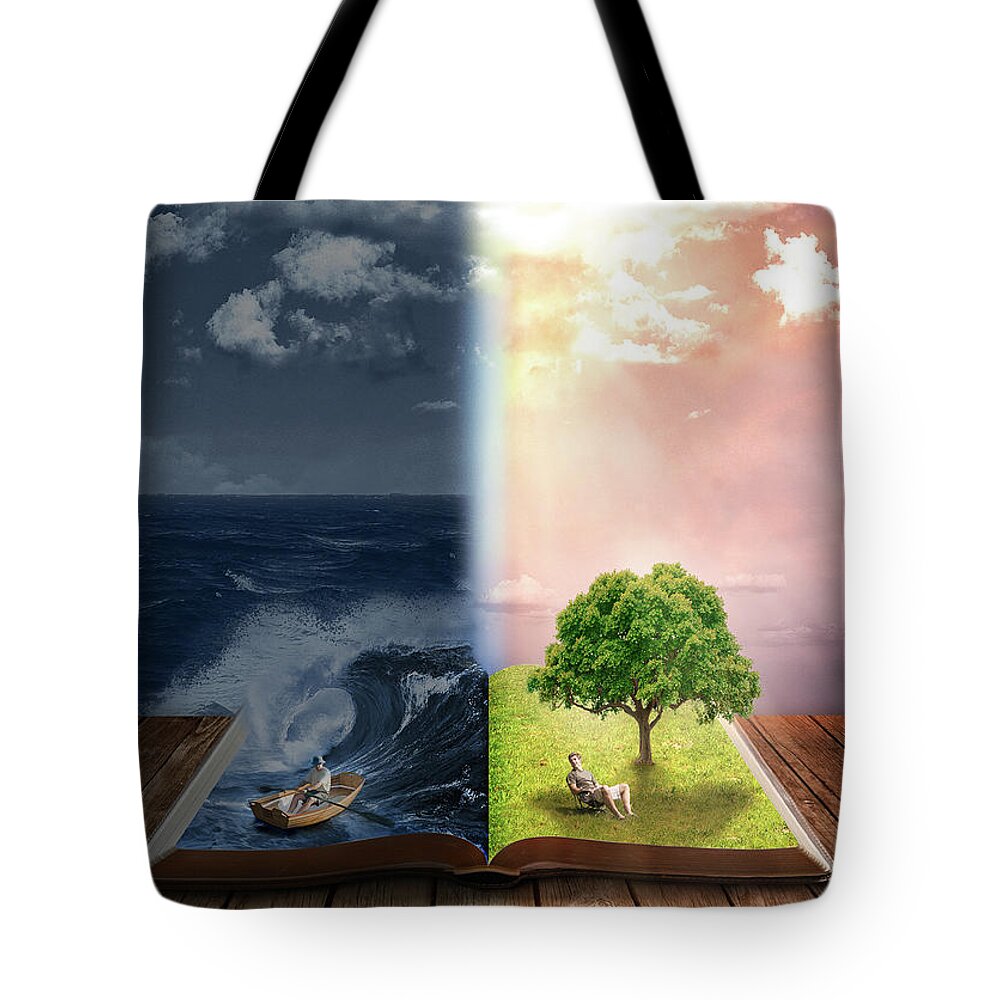  Tote Bag featuring the digital art I Believe God that it Will be Just as it Was Told to Me by Jorge Figueiredo