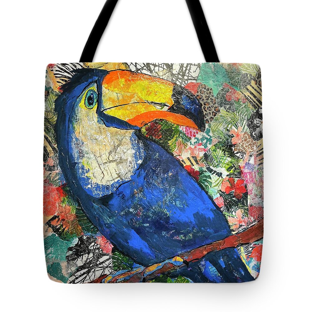 Jungle Birds Tote Bag featuring the painting I can, you can, toucan by Elaine Elliott