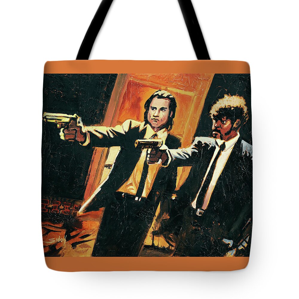 Pulp Tote Bag featuring the painting I Double Dare You by Sv Bell