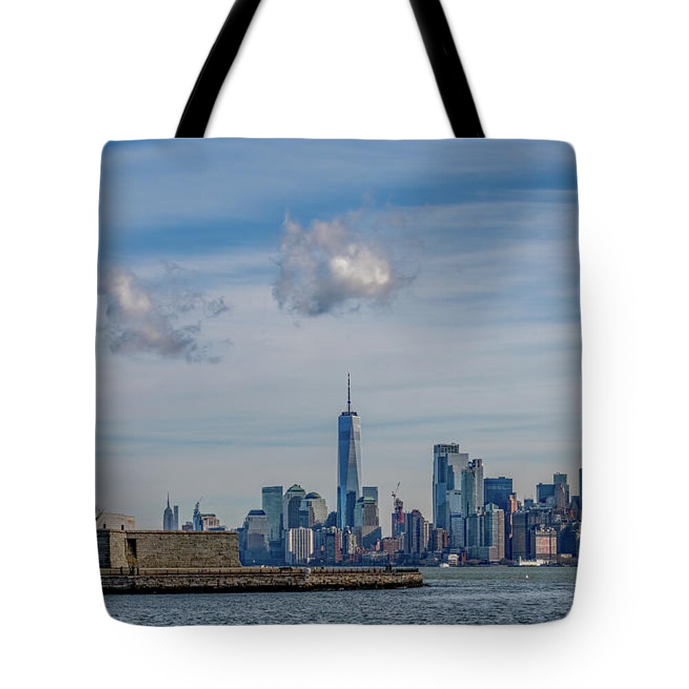 Nyc Tote Bag featuring the photograph I Lift My Lamp... by Marcy Wielfaert