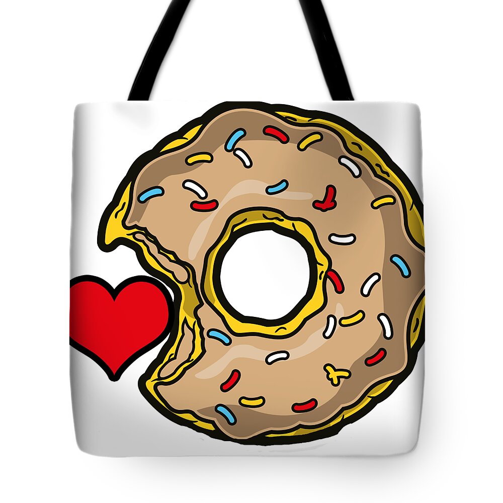 Love Tote Bag featuring the digital art I love Donuts by Long Shot