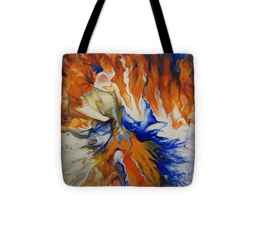 Abstract Tote Bag featuring the painting I Love Savannah State University II by Sonya Walker