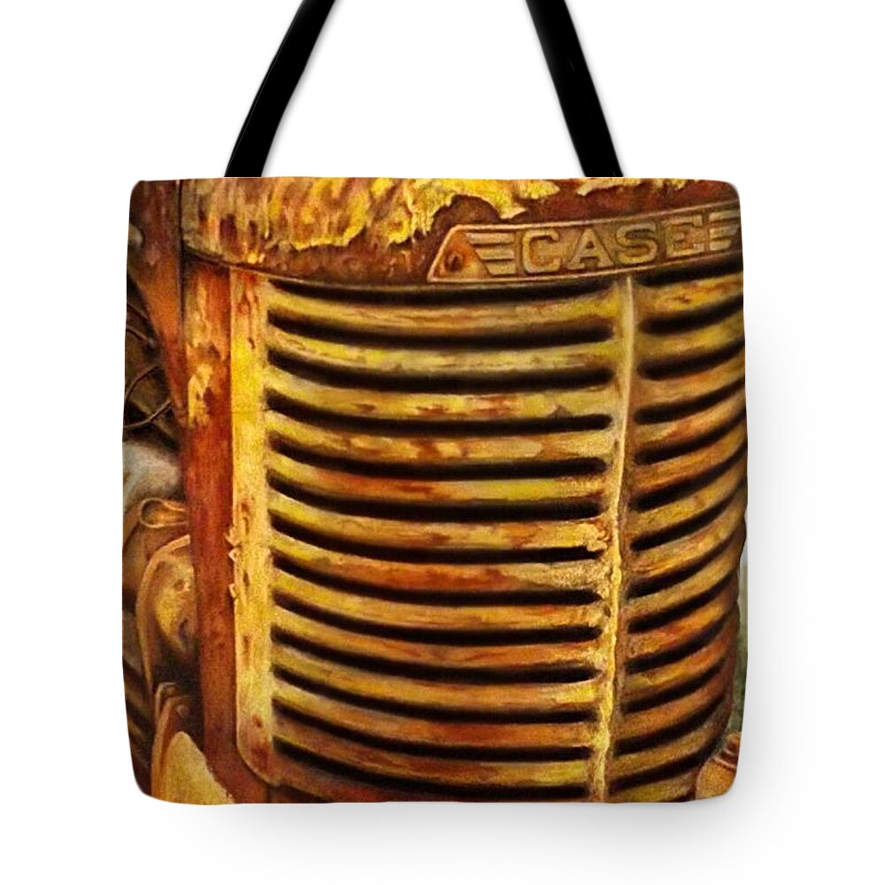 Tractor Tote Bag featuring the drawing I Rust My Case by David Neace CPX