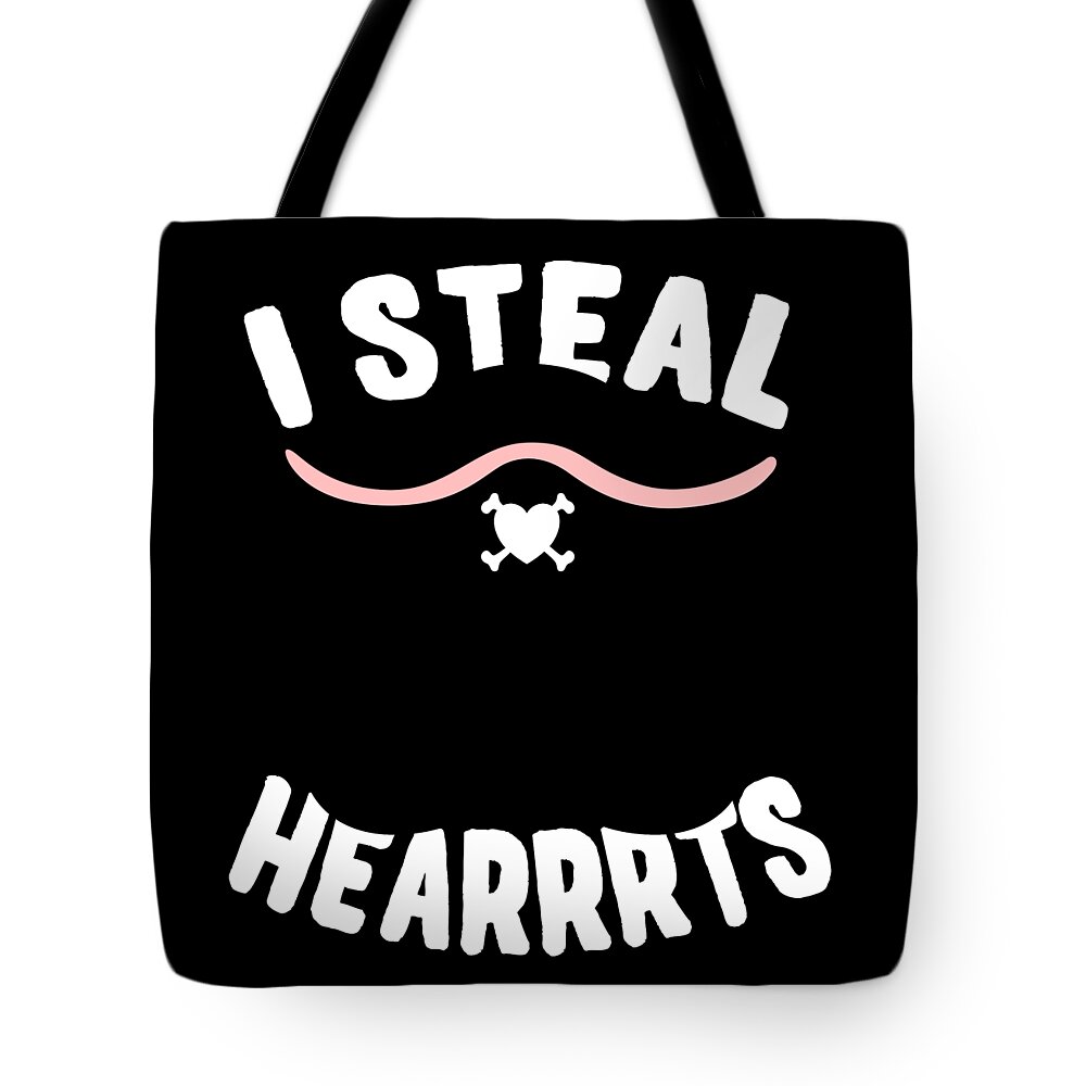 Cool Tote Bag featuring the digital art I Steal Hearrrts Valentines Pirate by Flippin Sweet Gear