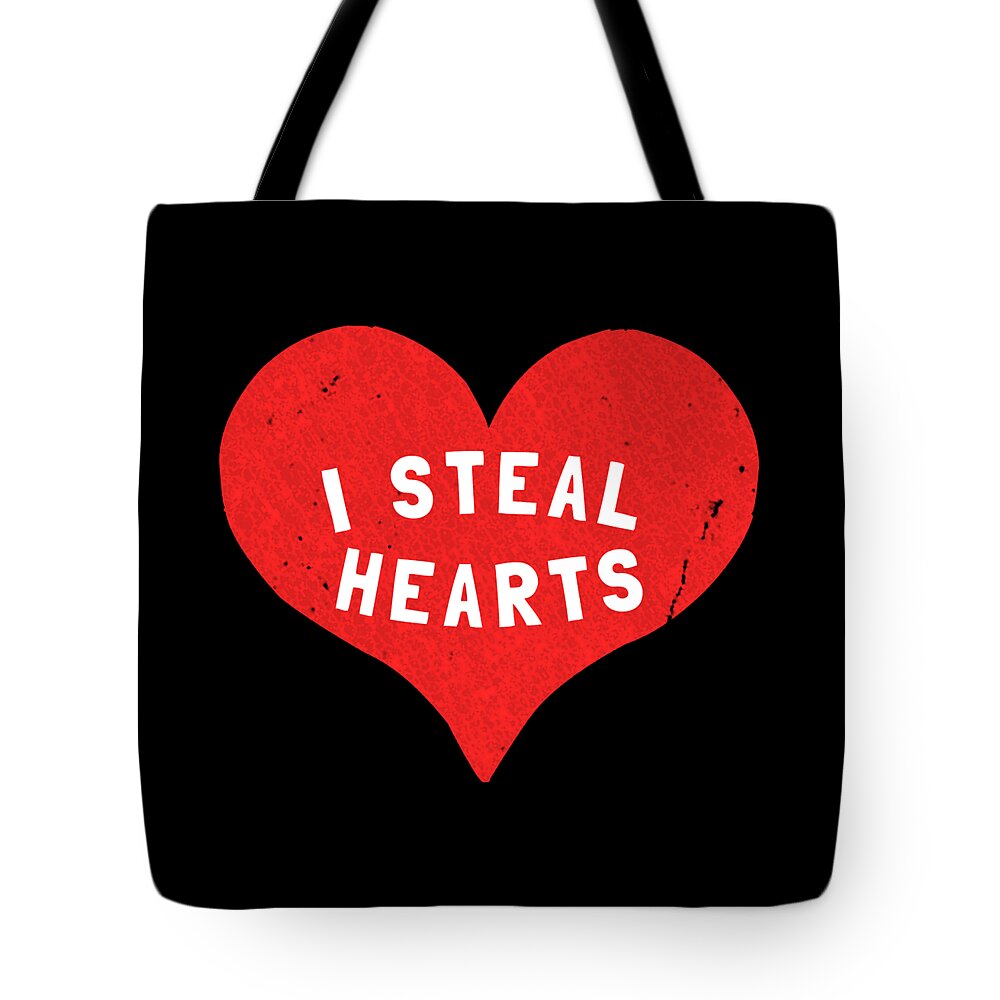 Funny Tote Bag featuring the digital art I Steal Hearts Valentines Day by Flippin Sweet Gear