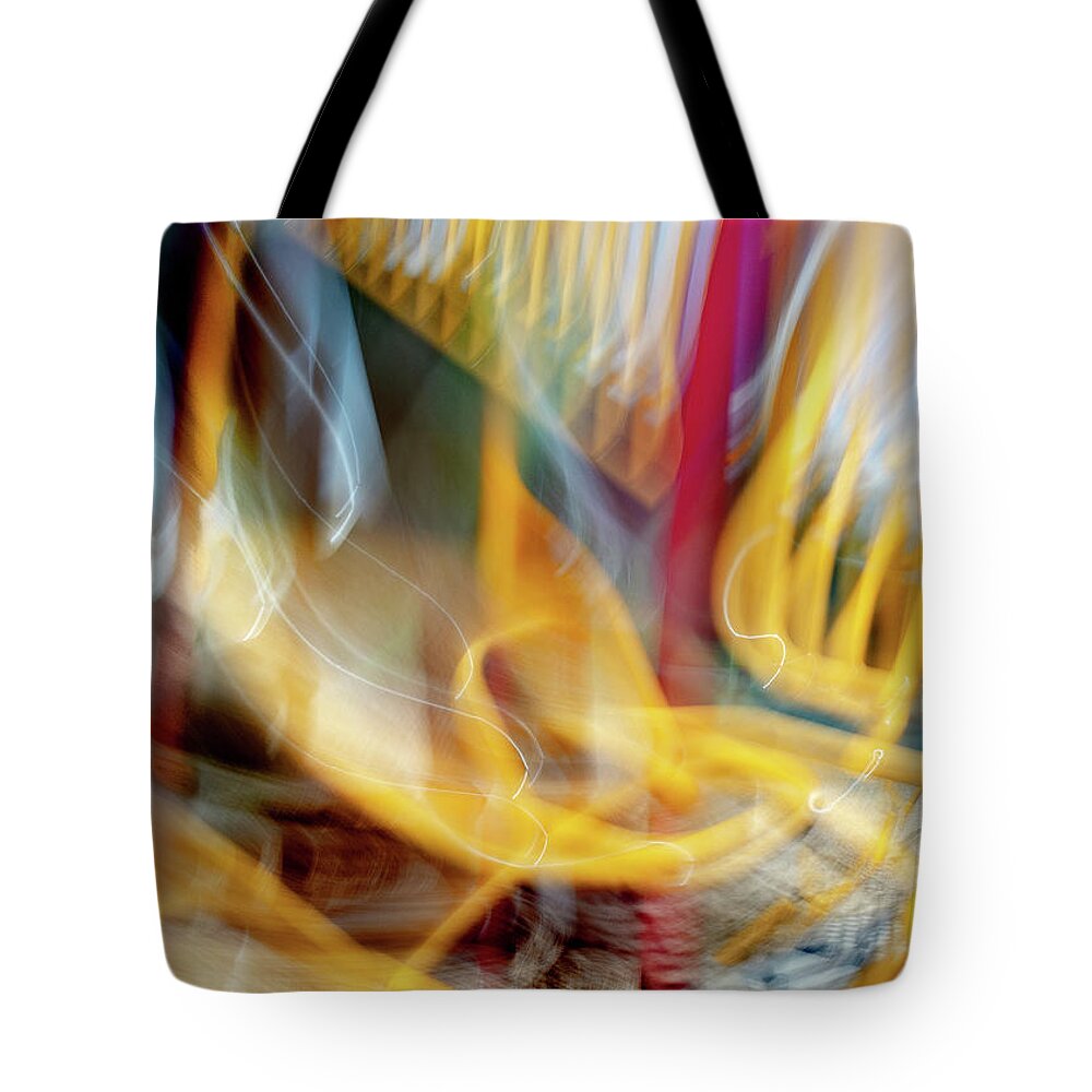 Abstract Tote Bag featuring the photograph I Want to Play on Everything by Dutch Bieber