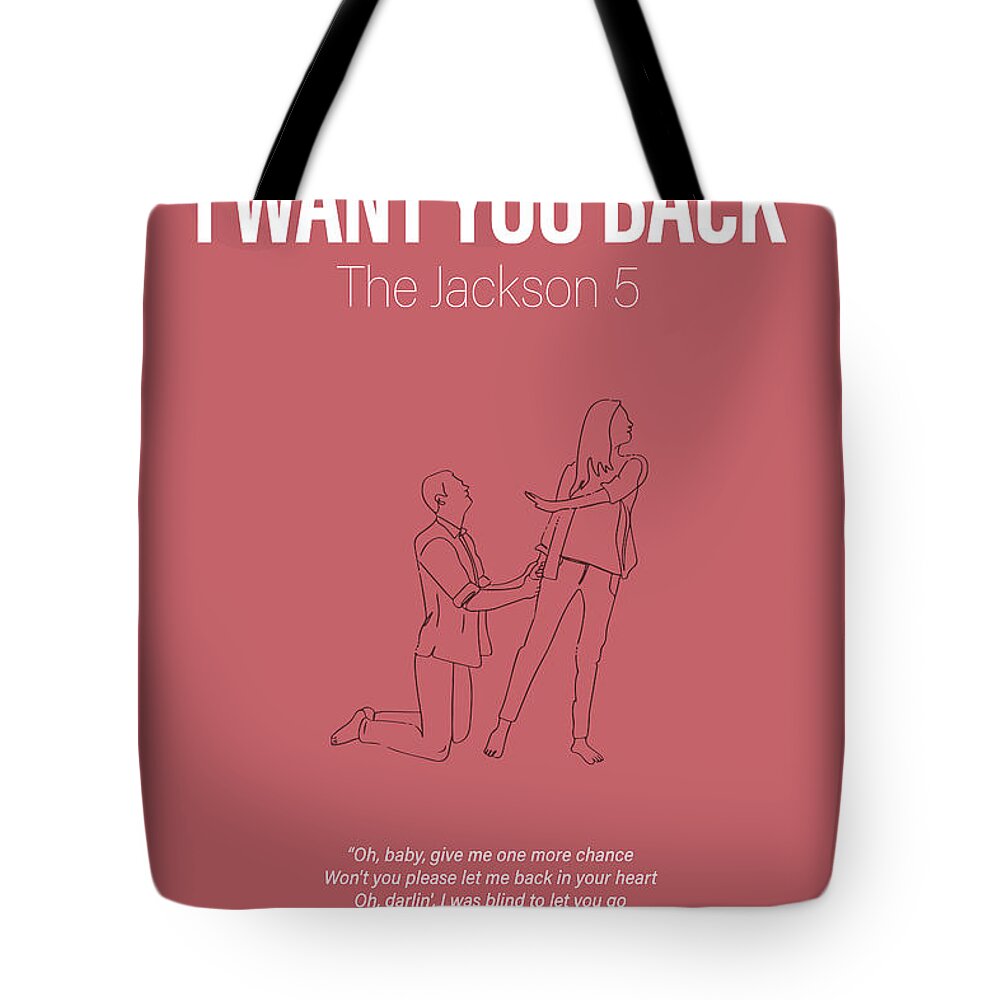 I Want You Back The Jackson 5 Minimalist Song Lyrics Greatest Hits of All  Time 104 Tote Bag