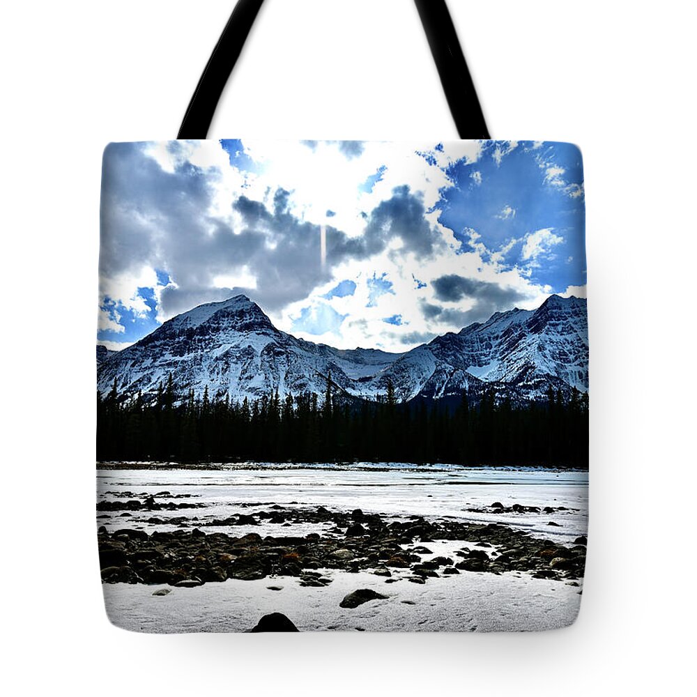 Ice Field Parkway On The Way To The Columbia Ice Fields Tote Bag featuring the photograph Ice Field Parkway by Brian Sereda