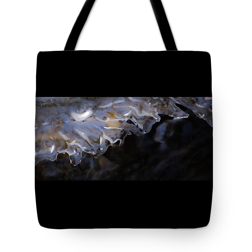 Ice Tote Bag featuring the photograph Ice Lace 2 by Linda Bonaccorsi
