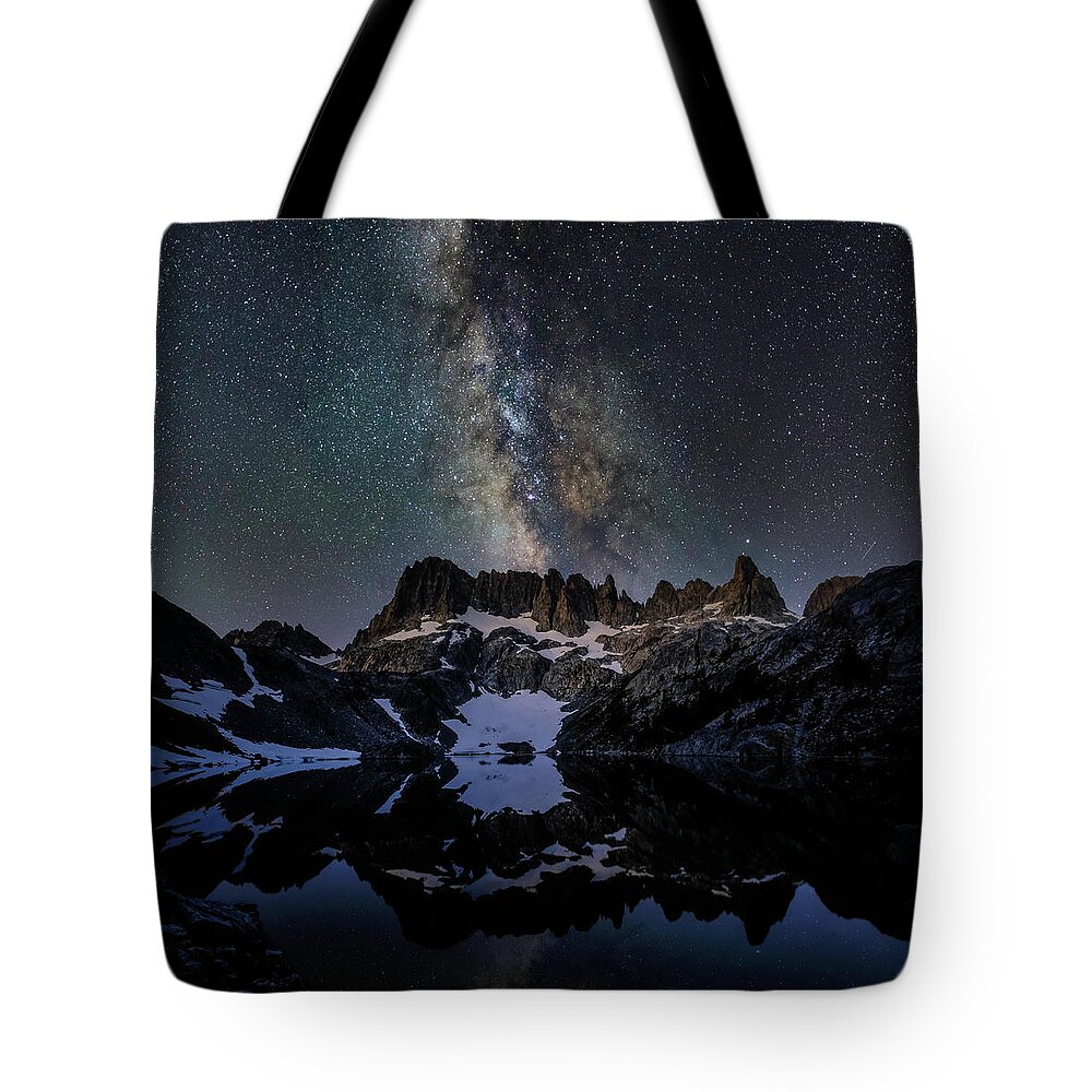 Landscape Tote Bag featuring the photograph Iceberg Lake Night Sky by Romeo Victor