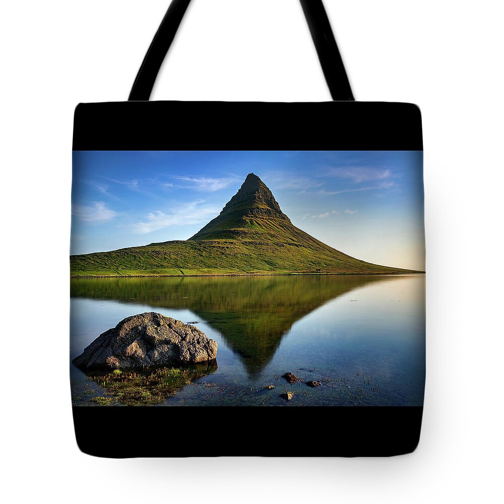 Iceland Tote Bag featuring the photograph Iceland - Kirkjufell mirrored by Olivier Parent
