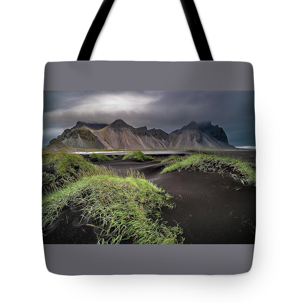 Stokksnes Tote Bag featuring the photograph Iceland - Stokksnes and the Vestrahorn by Olivier Parent