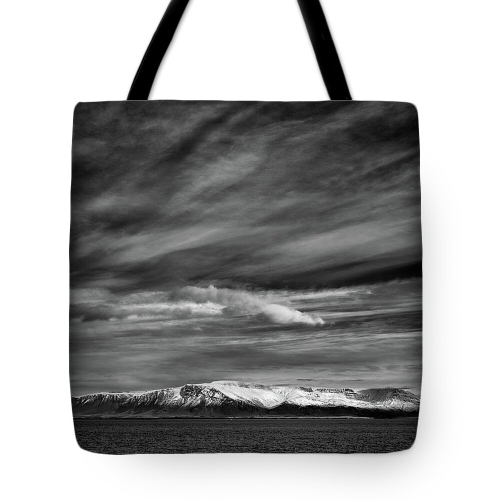 Kambshorn Tote Bag featuring the photograph Icelandic Mountains by Nigel R Bell