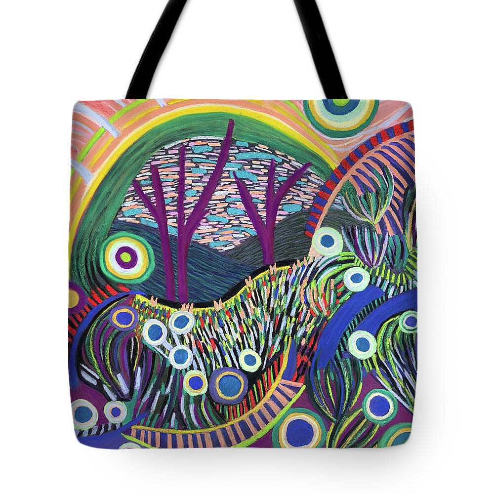 Beatnik Tote Bag featuring the painting Igniting Orbs of Hope by Polly Castor