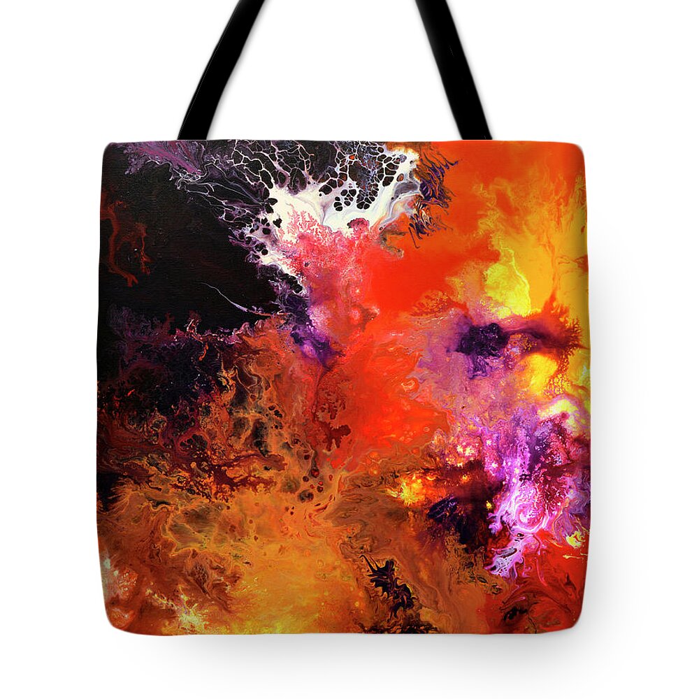 Sally Trace Tote Bag featuring the painting Ignition 1 by Sally Trace