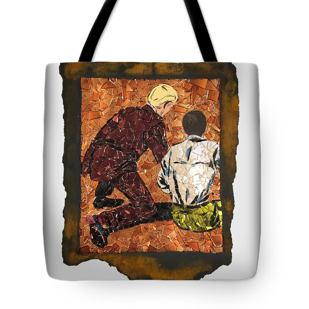 Glass Tote Bag featuring the mixed media Illya Takes Over by Matthew Lazure