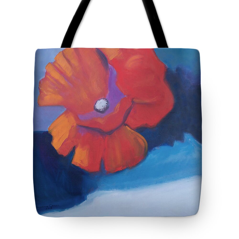 Poppy Tote Bag featuring the painting I'm All Smiles by Suzanne Giuriati Cerny