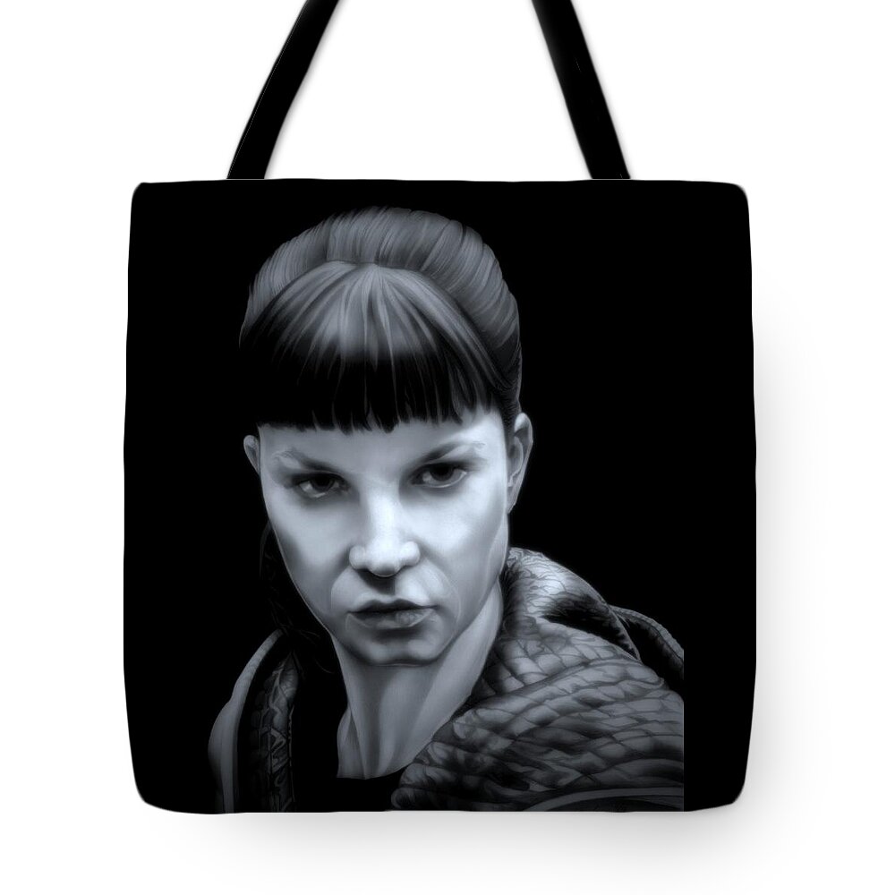Blade Runner Tote Bag featuring the drawing I'm the Best One - Luv - Blade Runner Blues Edition by Fred Larucci
