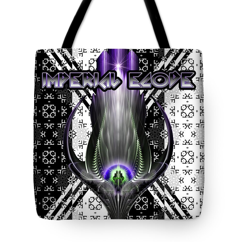 Mirror Tote Bag featuring the digital art Imperial Ecode Graphics Design by Rolando Burbon