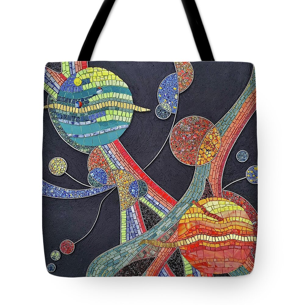 Mosaic Tote Bag featuring the glass art In Another Galaxy by Adriana Zoon