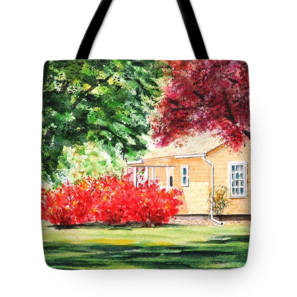 Bush Tote Bag featuring the painting In Full Bloom by Joseph Burger