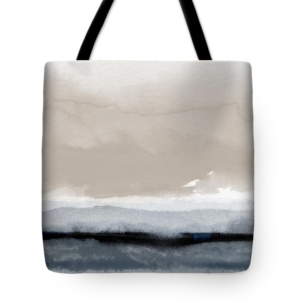 Abstract Tote Bag featuring the mixed media In The Distance- Art by Linda Woods by Linda Woods
