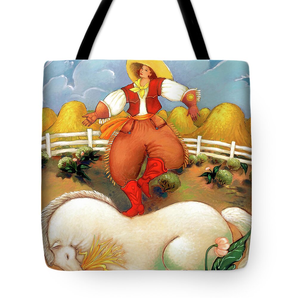 Horses Tote Bag featuring the painting In the Field of Time and Space by Linda Carter Holman