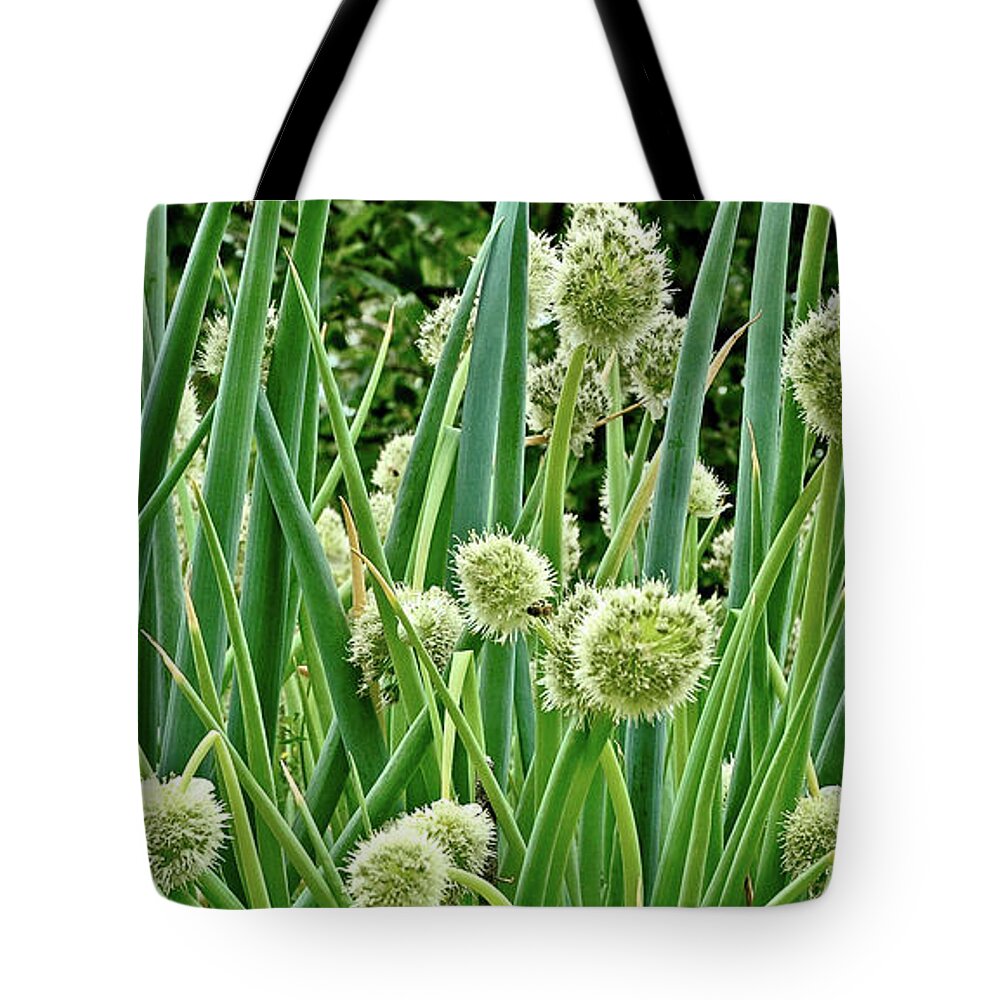 Photo. Onion Tote Bag featuring the photograph In the Onion Garden by Anthony M Davis