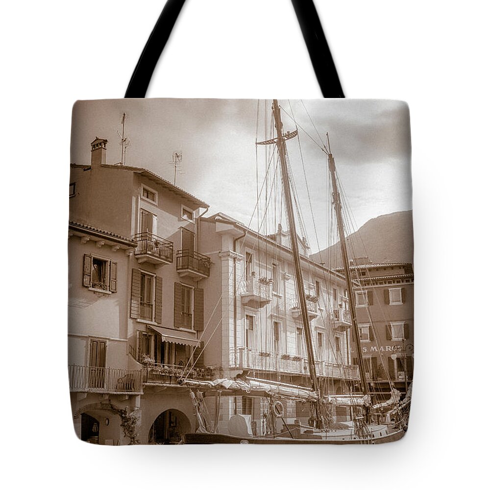 Travel Tote Bag featuring the photograph In the Port of Malcesine by W Chris Fooshee