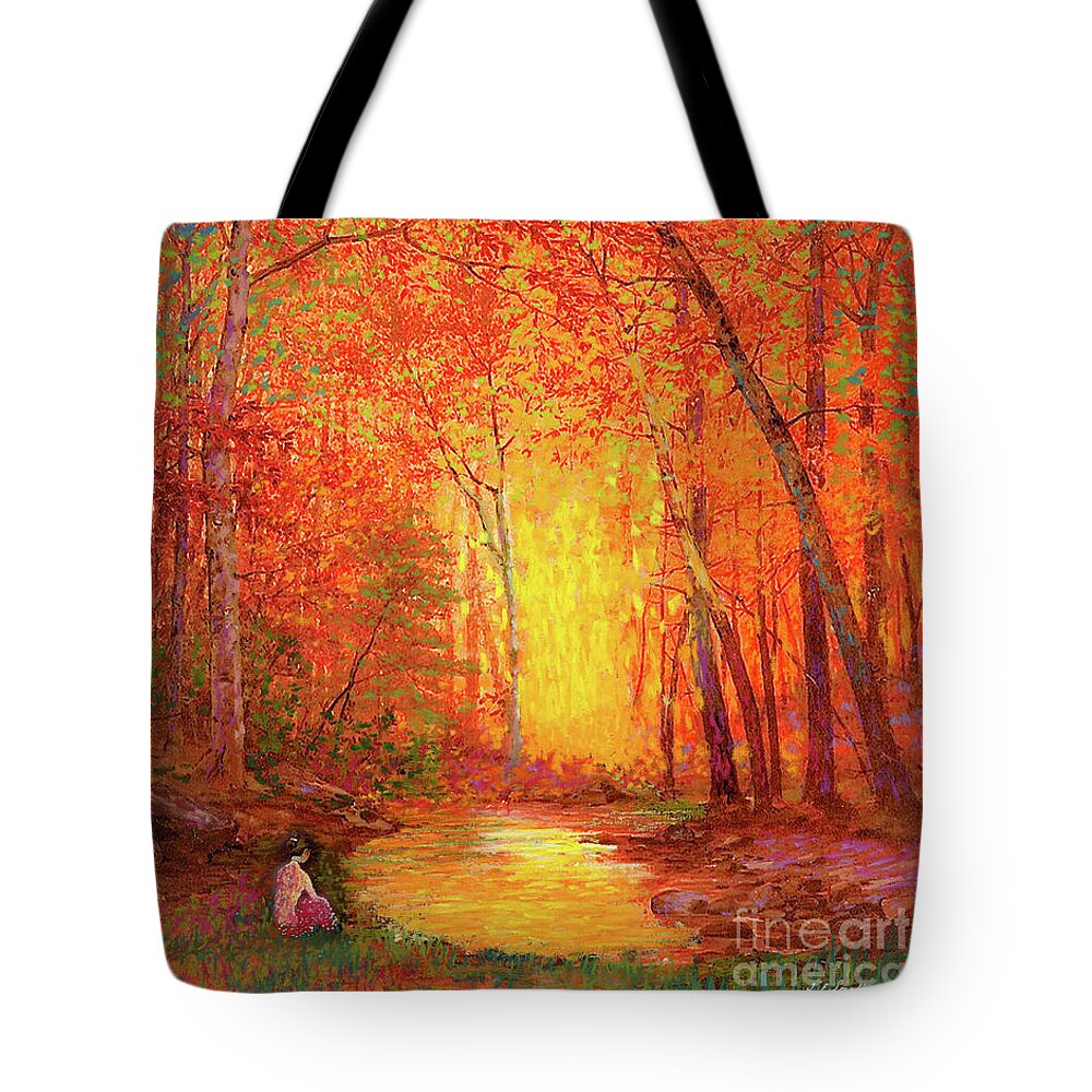 Meditation Tote Bag featuring the painting In the Presence of Light Meditation by Jane Small