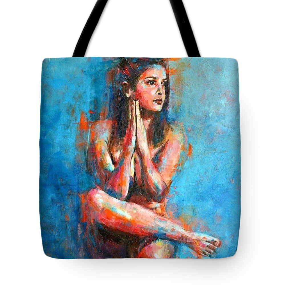  Tote Bag featuring the painting In the Wind of Change by Luzdy Rivera