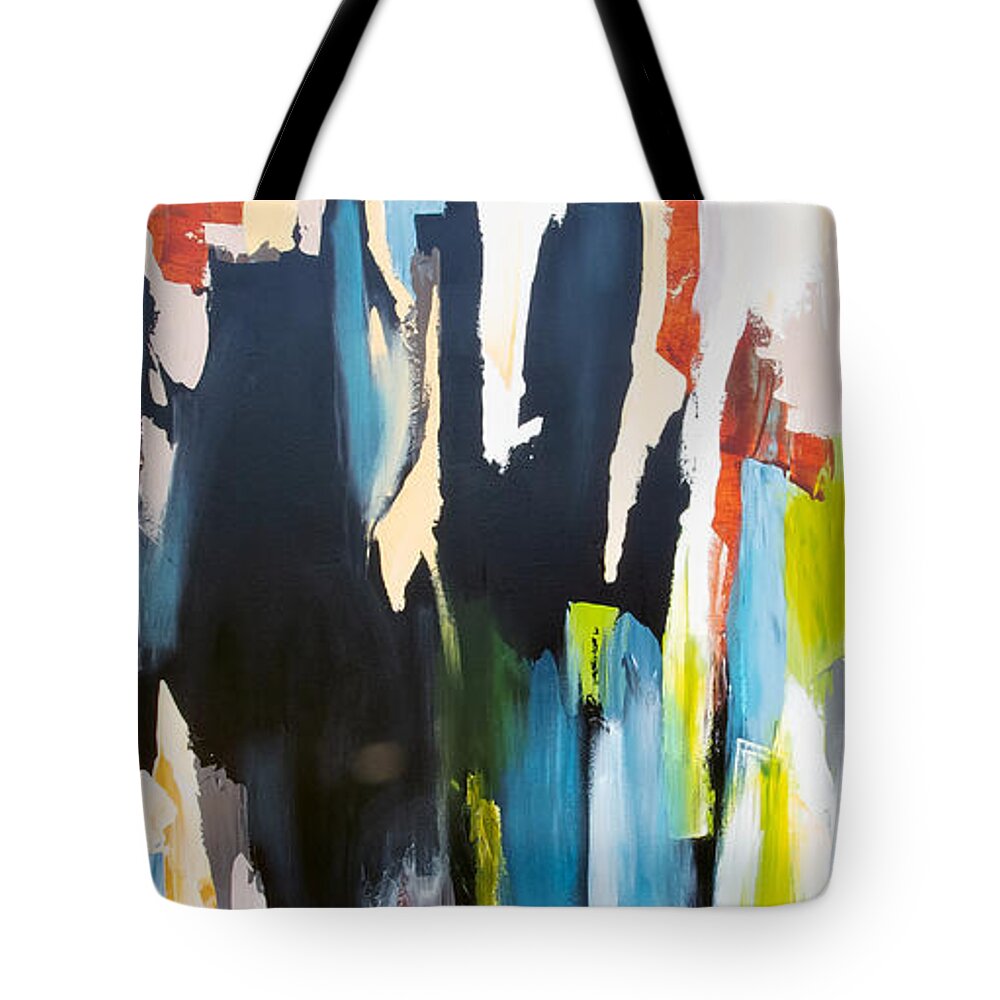 Blue Tote Bag featuring the painting In View by Katrina Nixon