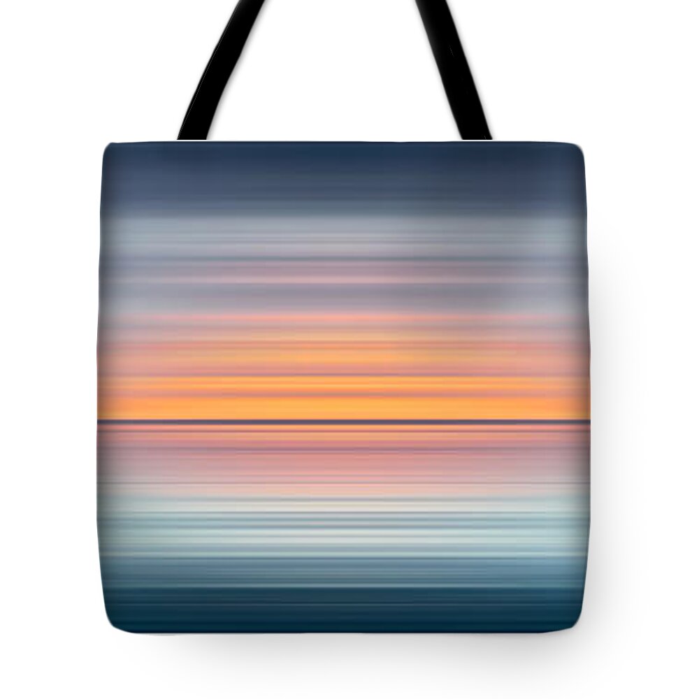 Triptych Tote Bag featuring the digital art India Colors - Abstract Wide Oceanscape Triptych by Stefano Senise