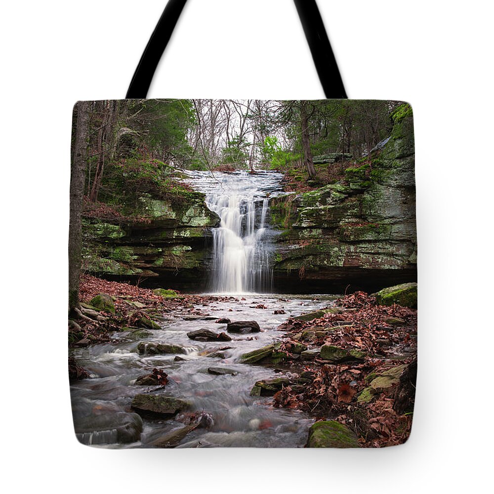 Waterfall Tote Bag featuring the photograph Indian Falls by Grant Twiss