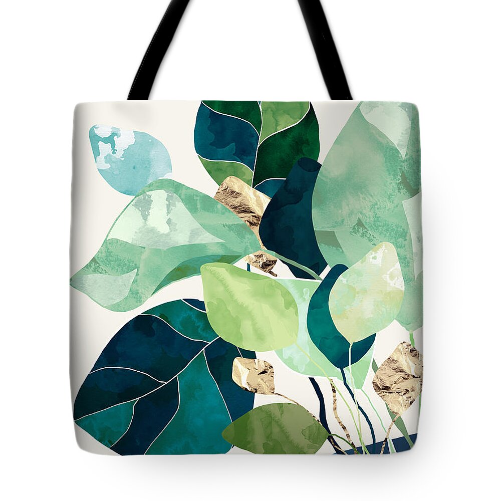 Indigo Tote Bag featuring the digital art Indigo Plant II by Spacefrog Designs