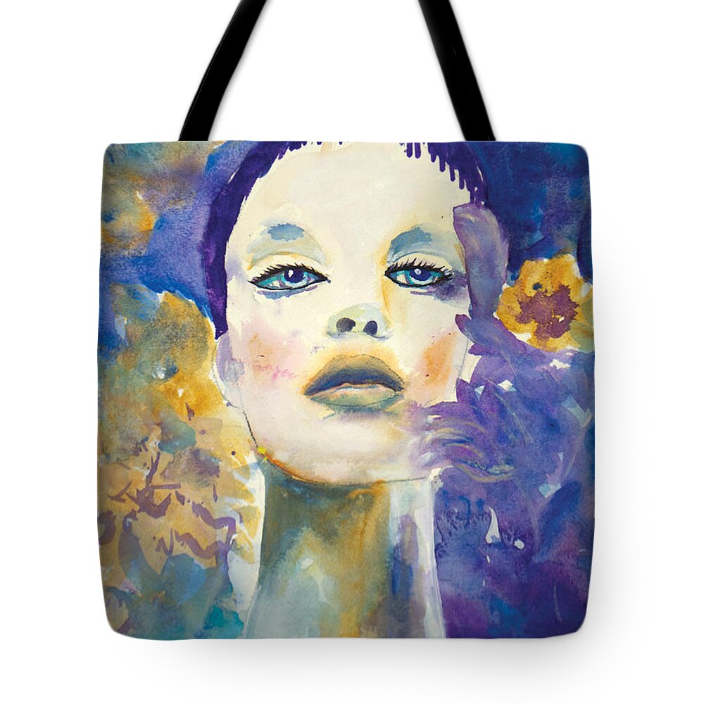 Acrylic Wash Tote Bag featuring the painting Indigo Style by Lisa Sinicki