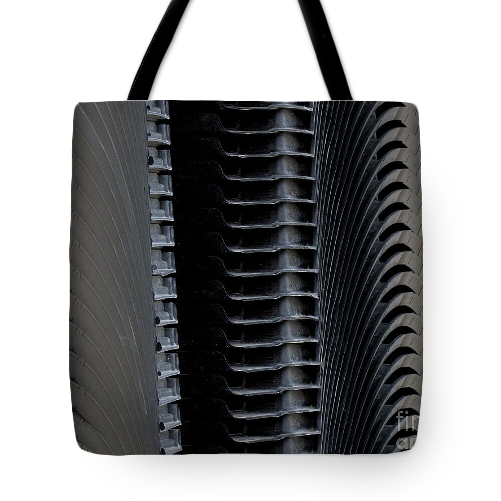 Stacked Forms Tote Bag featuring the photograph Industrial Photo Abstract by Kae Cheatham