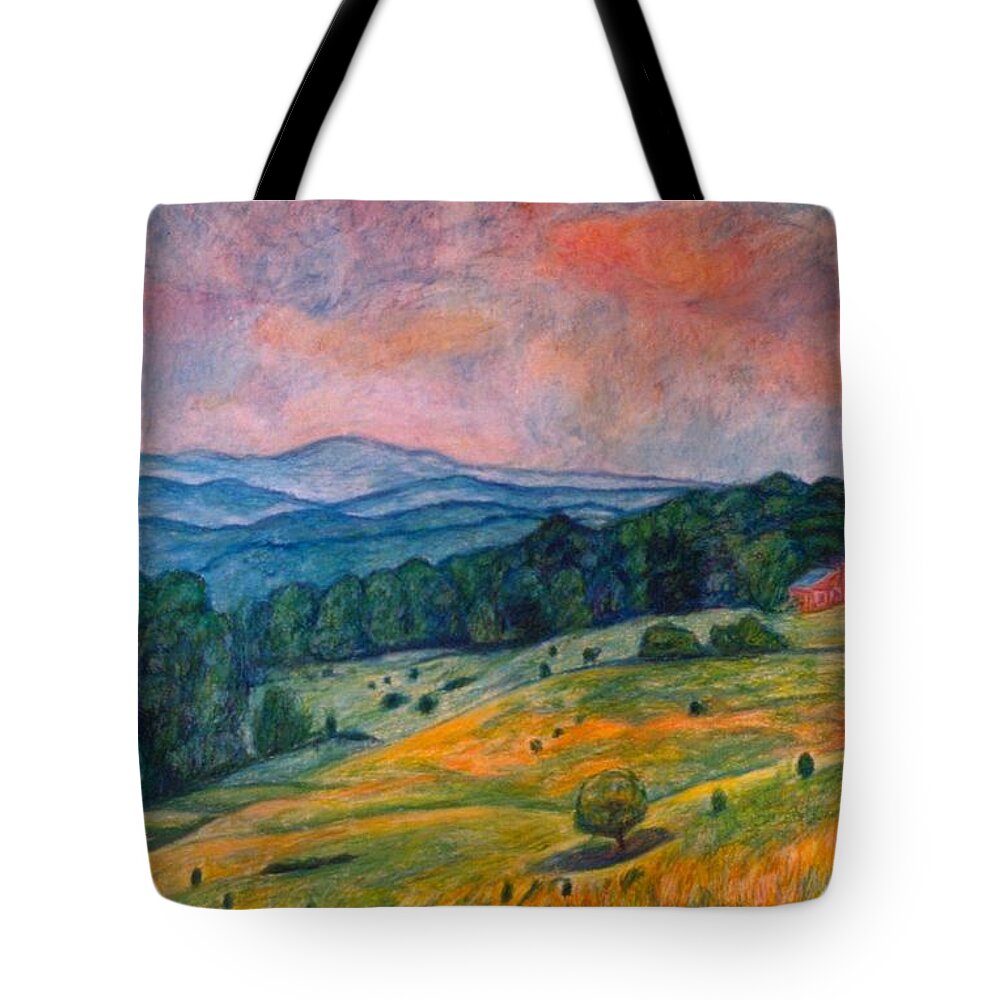 Ingles Mountain Tote Bag featuring the pastel Ingles Mountain by Kendall Kessler